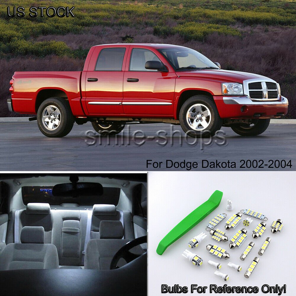 8pcs Pure White Bulb LED Interior Light Package Kit For 2002-2004 Dodge Dakota