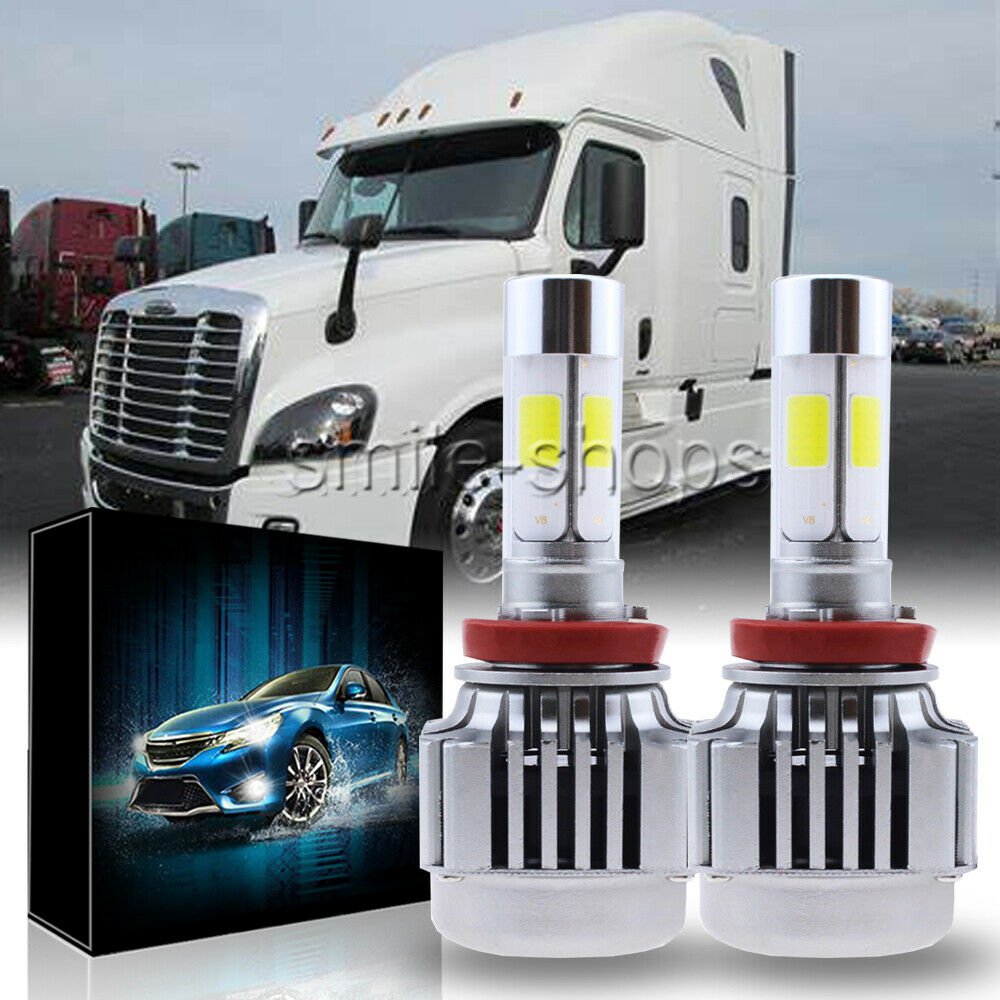 V8 White Low Beam LED HID Bulb Headlamp Kit For Freightliner Cascadia 2008-2017