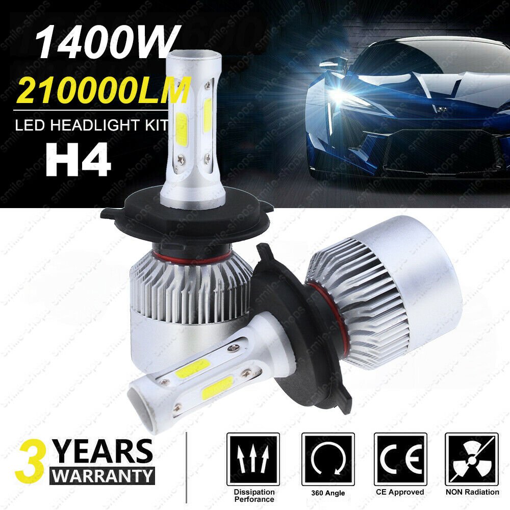 210000LM 1400W H4 9003 LED Headlight Bulbs Hi/Lo Beam Super Bright 6000K Xenon