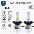 COB H4 HB2 9003 COB LED Headlight Kit High/Low Power Bulbs 6000K Bright White