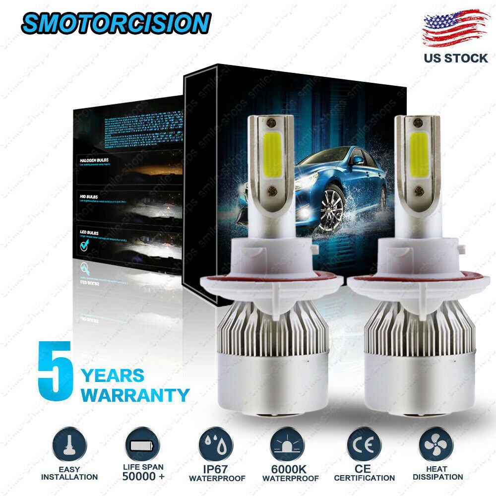 1300W 195000LM COB LED headlight Kit H13 9008 High & low Beams 6000K XENON bulbs
