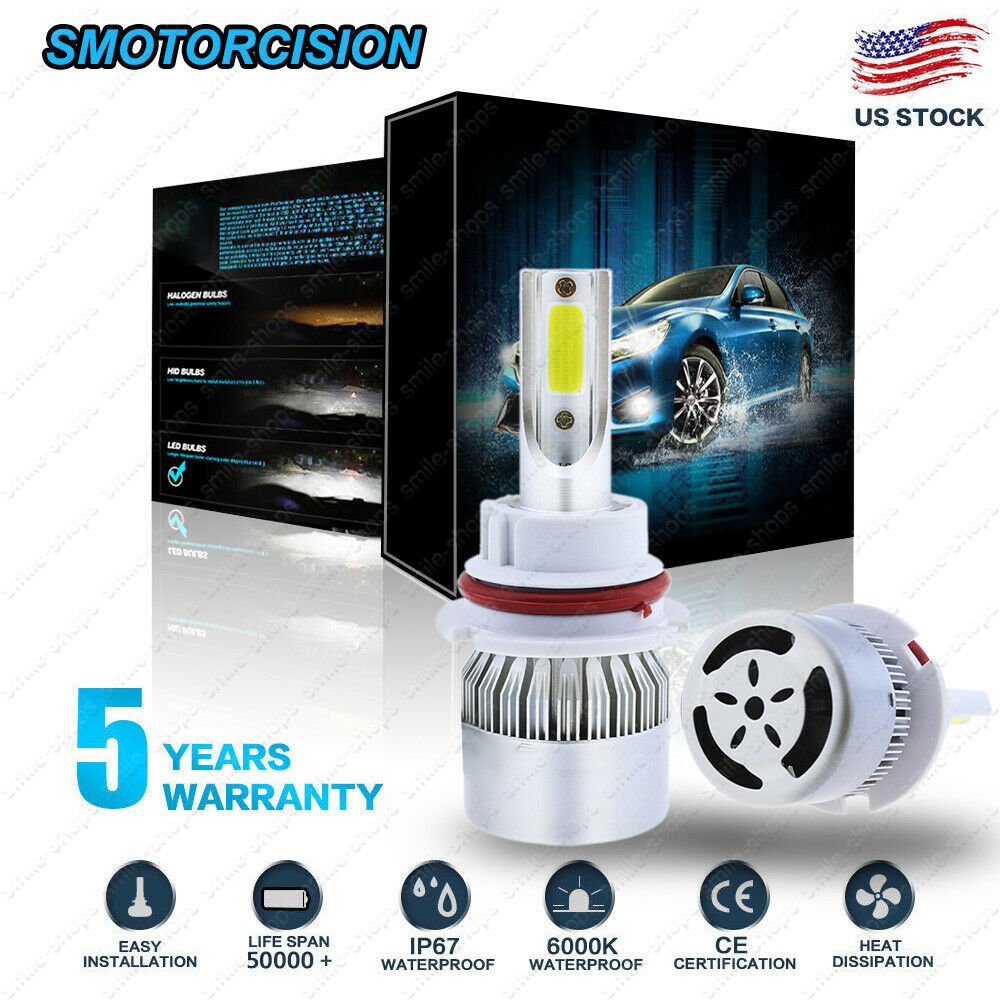 9007 HB5 LED Headlight Conversion Kit 1300W 195000LM HI-LO Dual Beam Bulbs 6000K