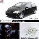 8x 6000K White LED Interior Lights Package Kit For 2001 2002 2003 Honda Civic