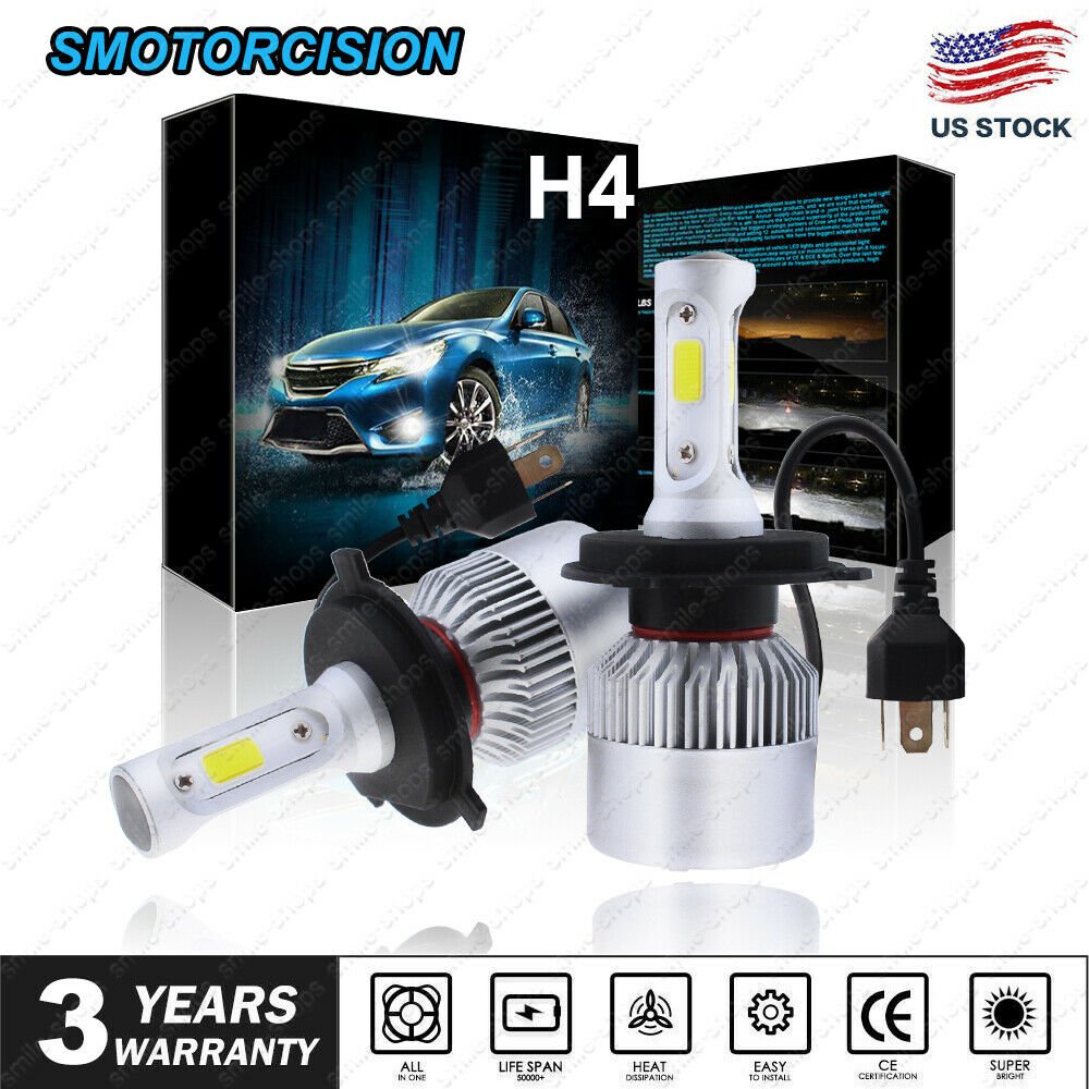 2x COB H4 LED Headlight Kit 9003 1400W 210000LM Hi/Low Beam Bulb 6000K Light US