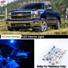 2 Map 1 Dome Blue LED Interior Light For 1988-1998 Chevy Silverado/GMC Sierra