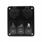 Car Marine Boat 3-Gang Waterproof Circuit Blue LED Rocker Switch Panel Breaker