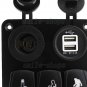 Car Marine Boat 3-Gang Waterproof Circuit Blue LED Rocker Switch Panel Breaker
