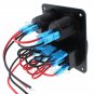 Car Marine Boat 3-Gang Waterproof Circuit Blue LED Rocker Switch Panel Breaker
