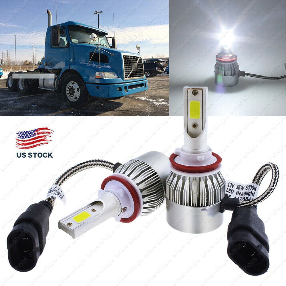 2x H9 H11 LED Headlight For Volvo 04-15 VN VNL VNM Truck 200 300 430 630 670 730