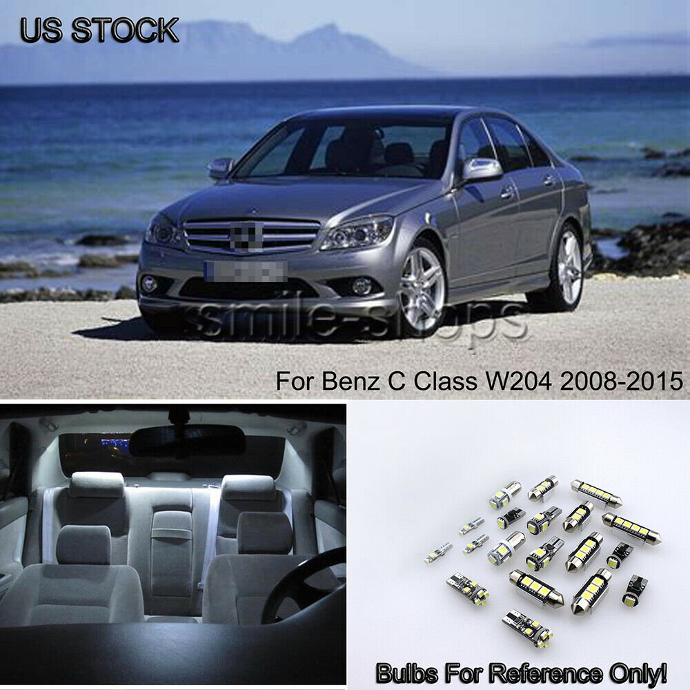20x White Canbus Car Interior LED Light Kit Fit Mercedes Benz C Class W204 08-15