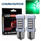2pcs Green 1156 BA15S P21W 92 4014 SMD Extremely Bright LED Bulbs+Projector Lens