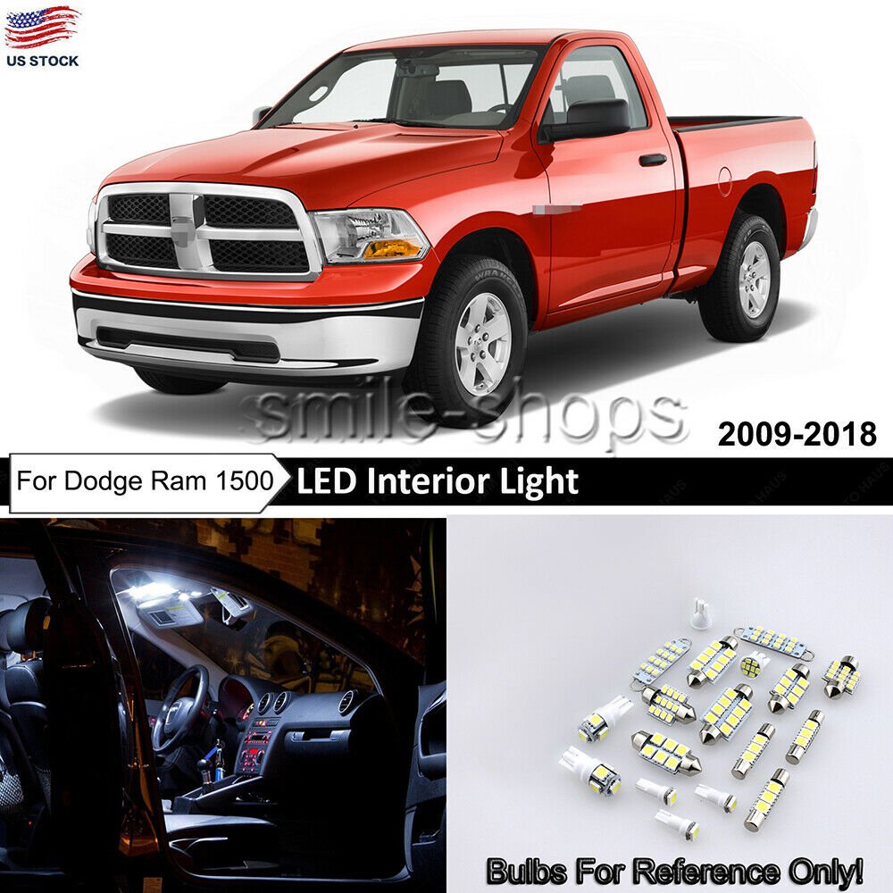 11x White Car LED Interior Lights Package Kit For 2009-2017 2018 Dodge Ram 1500