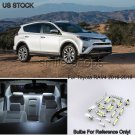 8pcs Bright White Car Interior LED Lights Package Kit For Toyota RAV4 2016 -2018