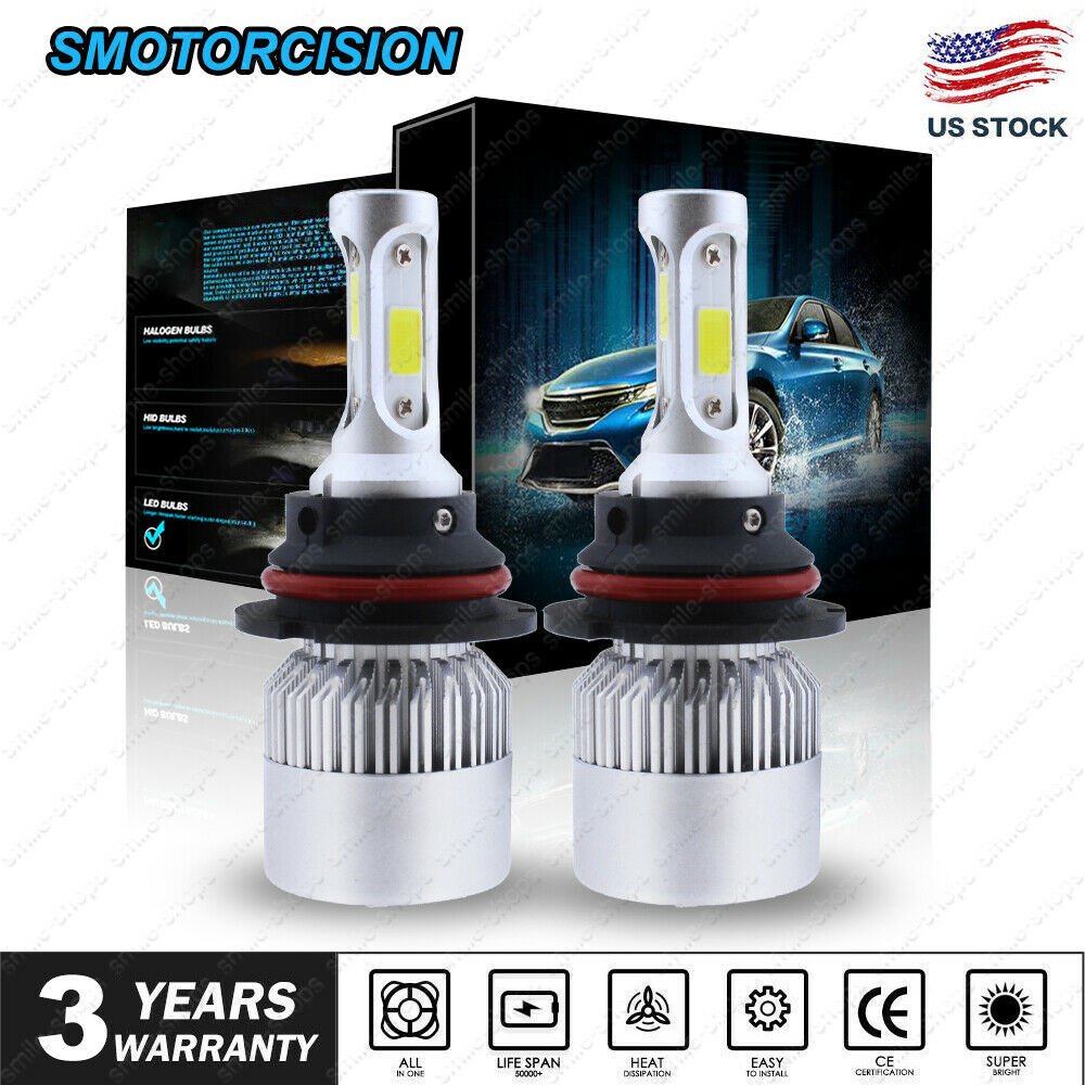 2x 1400W 210000LM LED Headlight Kit 9007 HB5 Hi/Lo Beam Bulb Super Bright White