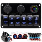 6 Gang Waterproof Car Marine Boat Circuit Blue LED Rocker Switch Panel Breaker