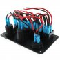 Waterproof 6 Gang Blue LED Switch Panel Circuit Braeker for 12V Car Boat Marine
