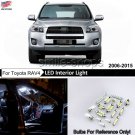 10x White LED Interior Lights Package Kit Fit 2006 - 2013 2014 2015 Toyota RAV4