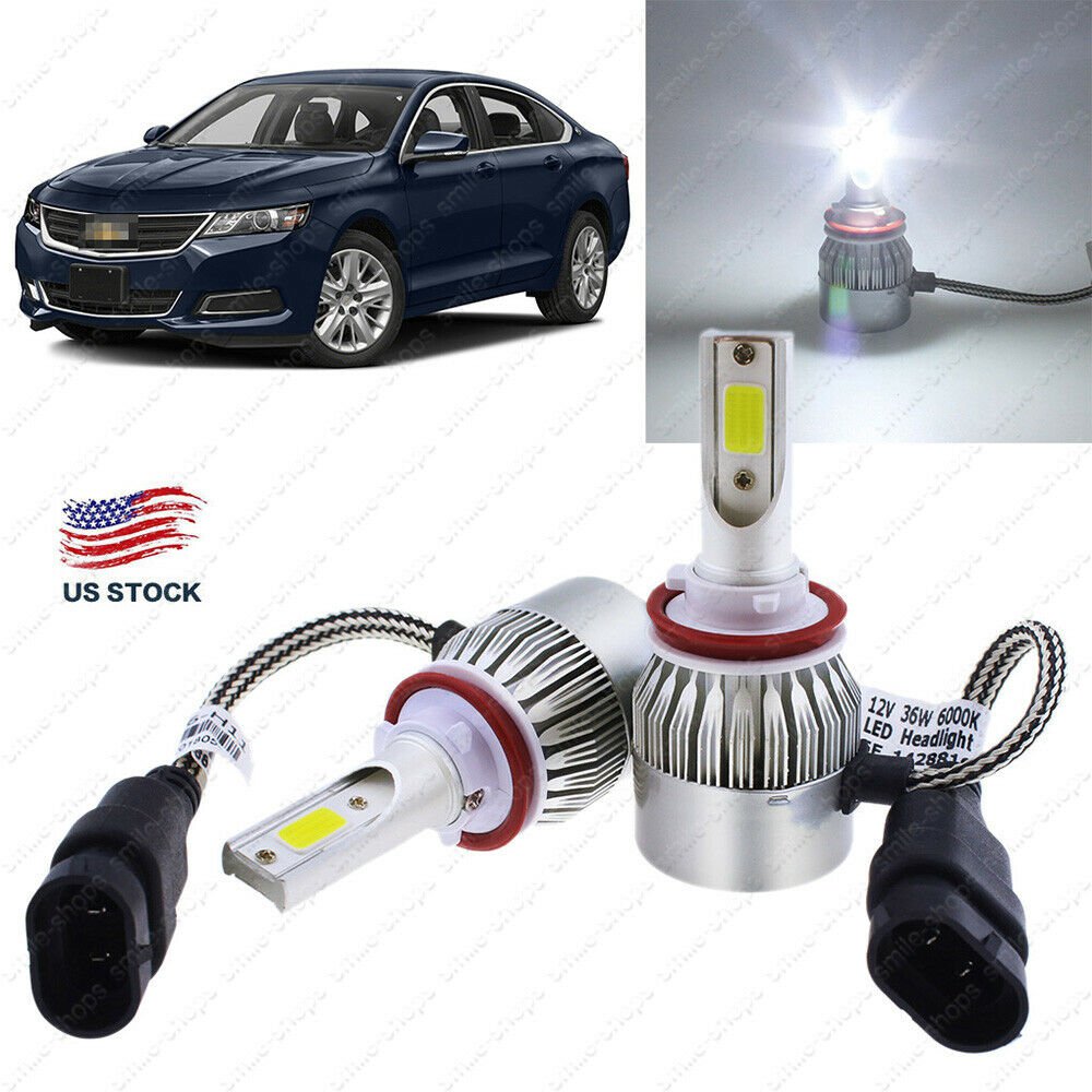 2x 195000LM C6 LED Headlight Kit For 2007-2017 Chevy Tahoe Low Beam 1300W White