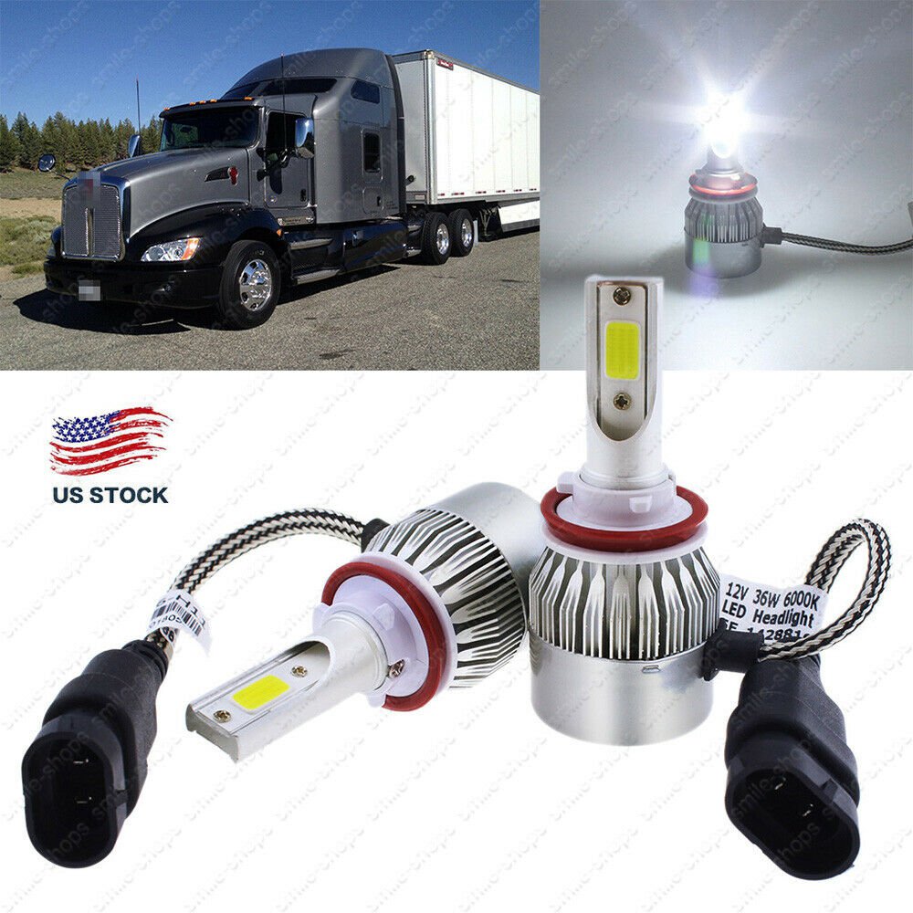 C6 195000LM LED Headlight Conversion Kit Bulb For Kenworth T660 T600 Super White