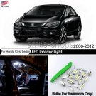 White LED Interior Package Bulb 8X Kit For 2006-2012 Honda Civic Sedan + Tool