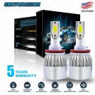Pair COB H11 LED Headlight Bulb Kit 1300W 195000LM High Beam Xenon 6000K White