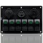 Waterproof 6 Gang Green LED Switch Panel Circuit Breaker 12V 24V Car Boat Marine