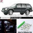 10x Pure White LED Interior Lights Kit For 1993-1998 Jeep Grand Cherokee ZJ+Tool