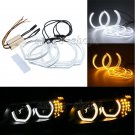 4pcs Amber White Crystal DTM Style LED Angel Eyes Halo Rings For BMW E92 E90