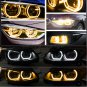 4pcs Amber White Crystal DTM Style LED Angel Eyes Halo Rings For BMW E92 E90