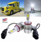 195000LM C6 Low Beam LED HID Bulb Headlamp Kit For Volvo VNL VNM 630 670 730 780