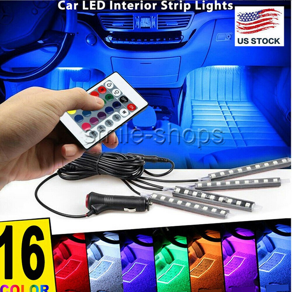 36 LED 5050 Car Interior Atmosphere Neon Lights Strip Wireless IR Remote Control