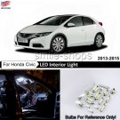 6x Bright White LED Interior Lights Package Kit For 2013 2014 2015 Honda Civic