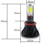 80W 8000lm 4 Sides LED Headlight Kit H8 H9 H11 Low Beam 6000K Bulbs