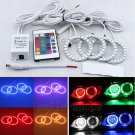 4 X Wireless 60MM RGB SMD Angel Eyes Light LED Halo Rings Remote Controller Kit