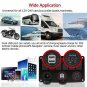 6 Gang Green LED Rocker Switch Panel + USB Charger Voltmeter for Car Marine Boat