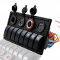 8 Gang Blue LED Rocker Switch Control Panel Car Boat Marine RV Voltmeter Charger