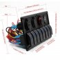 8 Gang Blue LED Rocker Switch Control Panel Car Boat Marine RV Voltmeter Charger