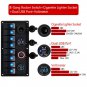 8 Gang Blue LED Rocker Switch Control Panel Car Boat Marine RV Voltmeter Charger