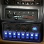 8 Gang Blue LED Rocker Switch Control Panel Car Boat Marine RV Voltmeter Charger