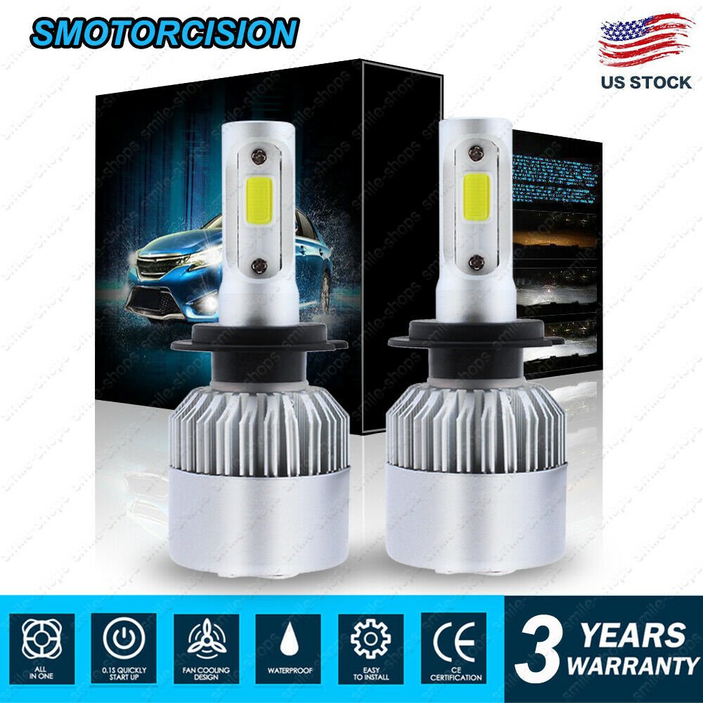 COB H7 1400W 210000LM 2-Sided LED Headlight Kit High or Lo Light Bulb 6000K Car