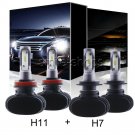 4pcs Combo H7+H11 LED Headlight Bulbs Kit 100W 16000LM High Low Beam 6000K White