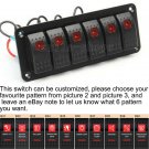 Red LED 6 Gang Switch Control Panel Rocker Waterproof For Car Truck Boat Marine