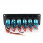 Red LED 6 Gang Switch Control Panel Rocker Waterproof For Car Truck Boat Marine