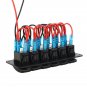 Red LED 6 Gang Switch Control Panel Rocker Waterproof For Car Truck Boat Marine