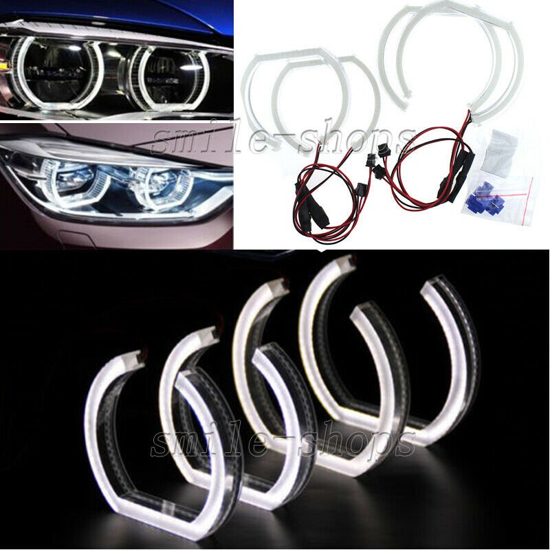 4x 6000K White Crystal DTM Style LED Angel Eyes Halo Rings Light For BMW E92 E90