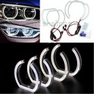 4x 6000K White Crystal DTM Style LED Angel Eyes Halo Rings Light For BMW E92 E90