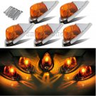5pcs Truck Semi-Trailer Amber Cab Marker Roof Top Clearance Light For Ford Dodge