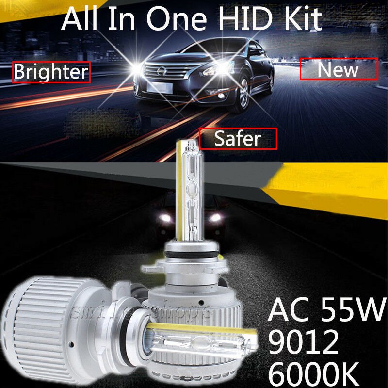 ALL IN ONE 9012 Xenon HID Replacement Bulb Light KIT 6000K White No Need Ballast