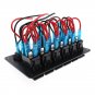 Great 12V 6 Gang Circiut LED Rocker Switch Panel Breaker Voltmeter USB Charger