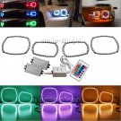 For 2011-2014 Dodge Charger Multi-Color SMD LED RGB Headlight Kit Halo Rings Set